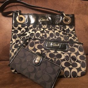 3 pc. Coach purse, wallet, and wristlet set.